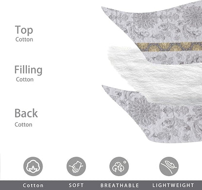 Homzard King Size Quilt - Cotton King Size Comforter Set,Grey Yellow White Striped Bedspread,Paisley Quilt Bedding,Lightweight Bedding with Two Pillow Shams