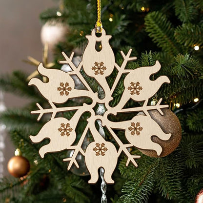 Cat Butt Wooden Snowflake Ornament - Funny 2024 Holiday Decoration for Cat Lovers - Unique Christmas Tree Decor - Laser-Cut Wooden Ornament