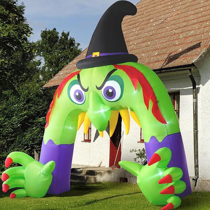 Amazingforless (12ft) Halloween LED Inflatable Decorations w/Blower Spooky Animated Blow Up (Frankenstein, Dragon, Ghost, Pumpkin, Skeleton Dog,Tree,Clown, Archway)