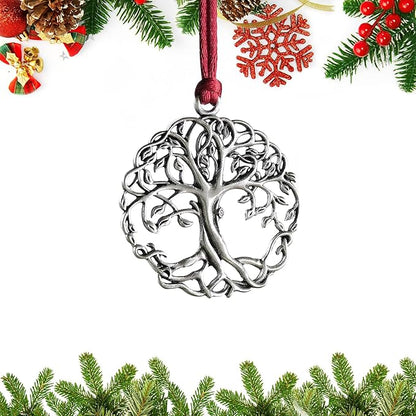 Christmas Ornaments, 2025 Solid Pewter Christmas Tree Ornament Handcrafted Metal DIY Hanging Craft Collectibles for Xmas Trees Home Party Party Gifts (Tree of Life)