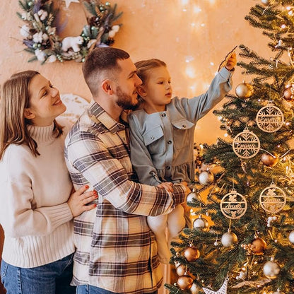 Personalized Name Ornaments for Christmas Tree-Personalized Wooden Christmas Ornaments 2025, Custom Ornaments for Christmas Tree & 1-5 Styles
