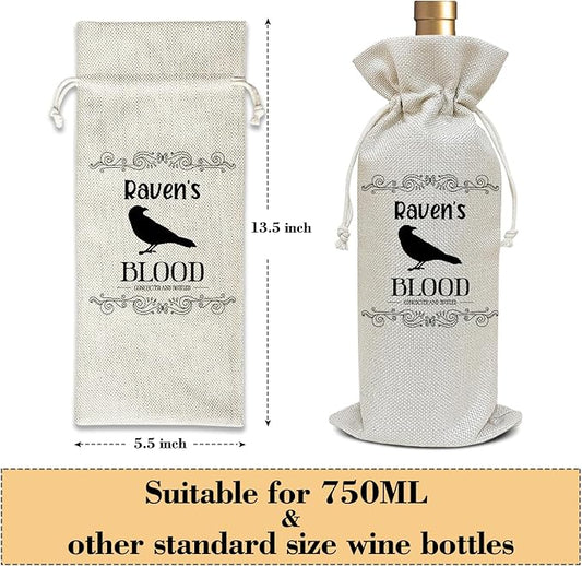 Halloween Wine Bag, Birthday Gifts for Women Men Son Dad Sister Mom, Witch Magic Thanksgiving Christmas Holiday Party Favor Funny Raven's Blood Wine Bag Decoration Supplies /42