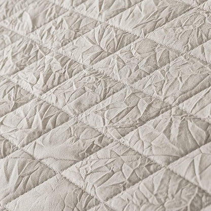 HoneiLife Queen Quilt Bedding Set - 3 Piece Washed Microfiber Quilt Sets Lightweight Bedspreads Ultra Soft Coverlets Retro Bed Cover Crinkled Bedding Set All Season Quilts-Sandy