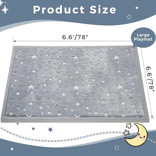 MAXYOYO Baby Play Mat, 1.2" Thick Memory Foam Soft Padded Carpet with Non-Slip Backing, Japanese Tatami Rug Living Room for Kids Toddler Children Nusery