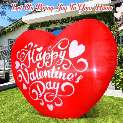 VIHOSE Valentine's Day Blow Up Yard Decorations 4.27 Ft Mardi Gras Inflatable Decor LED Lights Inflatable Decoration for Romantic Party Wedding Carnival Night Patio Yard(Heart)