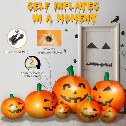 8.7FT Long Halloween Inflatables Outdoor Decorations Pumpkin Large Halloween Decor Outside Blow Ups 7 Built-in LED Lights for Indoor Yard Lawn Party Porch Garden
