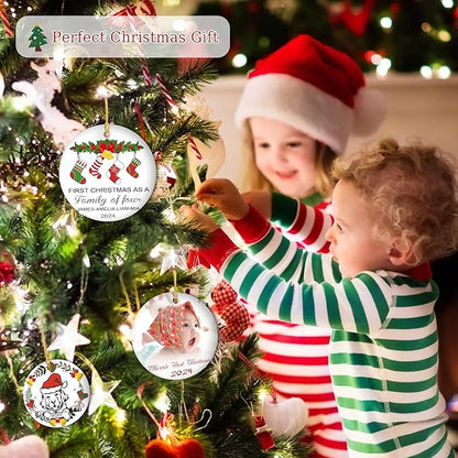 Fun Personalized First Christmas Stockings Ornament, Custom Name Gifts for New Parents, Customized New Family Xmas Tree Decor