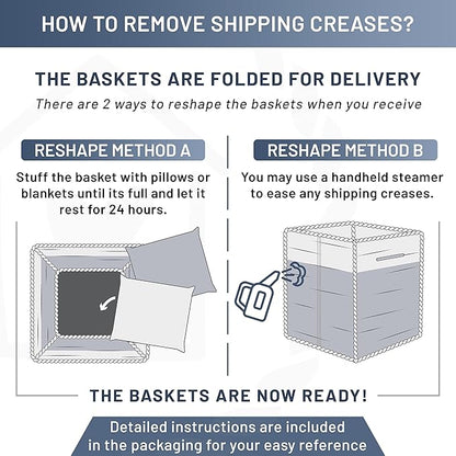 NaturalCozy 13x15x13 Kallax Storage Cubes, 3 Pack | Cotton Rope Cube Storage Bins Woven Baskets for Organizing | Kallax Insert Baskets for Shelves Organizer, Kids Toy, Pantry, Closet, Baby Nursery
