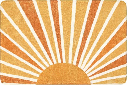 Lahome Boho Sun Print Area Rug - 2x3 Small Washable Rug Modern Abstract Non-Slip Area Rug Accent Distressed Throw Rugs Floor Carpet for Bedrooms Living Laundry Room entryway Rug (2'x3', Rainbow Sun)