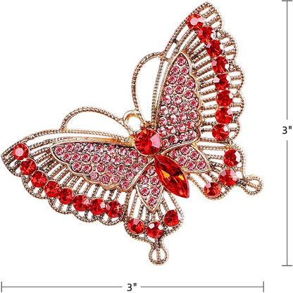 PETCEE Butterfly Christmas Ornaments 2025 Metal Monarch Butterfly Ornaments for Christmas Tree Decorations Red Monarch Hanging Ornament Keepsake Gifts for Women Girls Sisters Mom Grandma