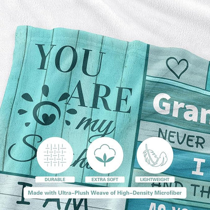 Granddaughter Gifts from Grandma, Granddaughter Gifts, Granddaughter Blanket Throws, Graduation Gifts for Granddaughter Birthday Christmas Valentine 60" X 50"