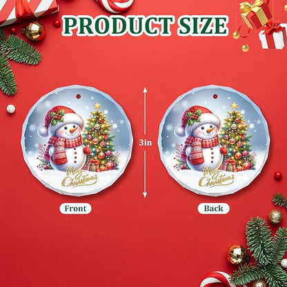 Christmas Ornaments Snowman Ornaments, Crystal Glass Ornaments for Christmas Tree Decoration - Holiday Hanging Ornament - 2025 Christmas Tree Ornament.