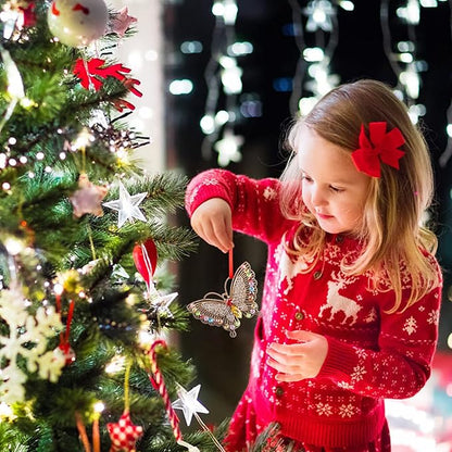 PETCEE Butterfly Christmas Ornaments 2025 - Monarch Butterfly Ornaments for Christmas Tree Decorations Metal Monarch Hanging Tree Ornament Keepsake Gifts for Women Girls Sisters Mom Granddaughter