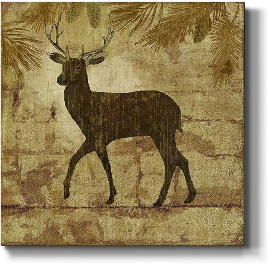 Colorful Animals Painting Wall Art on Canvas Modern Abstract Artwork, Country Deer Wall Art, Ready to Hang, 40'' x 40''