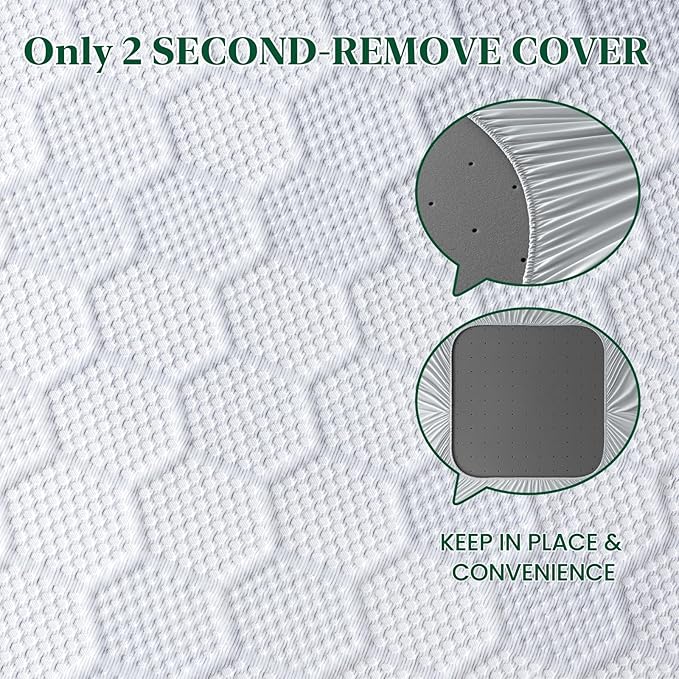 Firm Mattress Topper King Size, 3 Inch High Density Support Foam with Washable Deep Protector, Bed Topper with Ventilated Design, Enhanced Support for Back Pain&Pressure Relief,CertiPUR-US