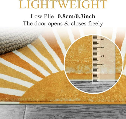Lahome Sun Print Machine Washable Area Rugs-5x7 for Living Room, Large Non-Slip Boho Kids Nursery Throw Rug Carpet for Bedroom Entryway Dining Room Office Rug Decor (5'x7', Rainbow Sun)