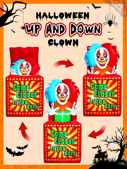 6.6 FT Halloween Inflatables Animated Clown with Music, Kalolary Circus Clown Box Outdoor Decorations Blow Up Yard with Built-in LEDs for Indoor Outdoor Party Garden Lawn Decor
