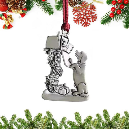 Christmas Ornaments, 2025 Solid Pewter Christmas Tree Ornament Handcrafted Metal DIY Hanging Craft Collectibles for Xmas Trees Home Party Party Gifts (Gift Dog)