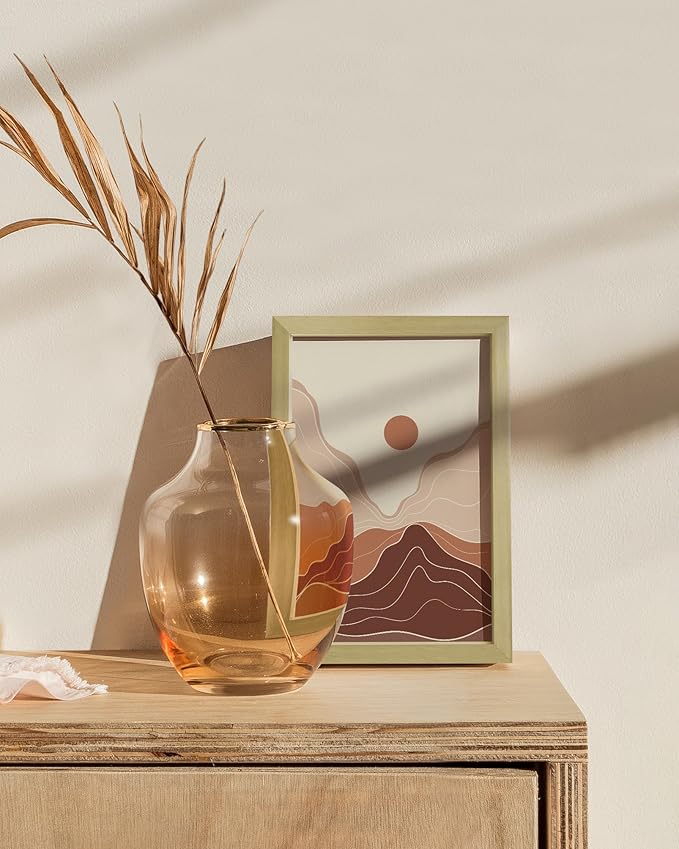 HAUS AND HUES 4x6 Gold Picture Frame - Modern Brush Finish - Photo Frame 4x6 Aluminum, Vertical Hanging, Easel Back for Tabletop, Home, Office (4x6 inch frame, Gold)