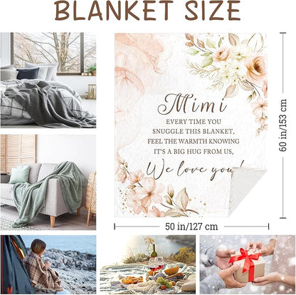 Mimi Gifts for Grandma, Mimi Gifts Throw Blanket 60" x 50", Mimi Mother’s Day, Mimi Birthday Gifts, Gifts for Mimi, Mimi Gifts from Grandchildren, Mimi Gift Ideas for Christmas Birthday