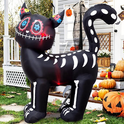 4 Feet Tall Halloween Inflatable Black Cat LED Lights Decor Outdoor Indoor Holiday Decorations,Blow up Lighted Yard Decor, Giant Lawn Inflatable Home Garden Party Decoration