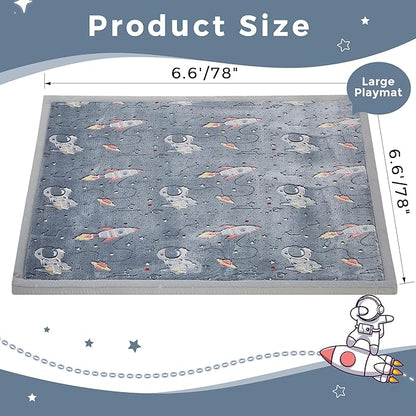 MAXYOYO Baby Play Mat, 1.2" Thick Memory Foam Soft Padded Carpet with Non-Slip Backing, Japanese Tatami Rug Living Room for Kids Toddler Children Nusery