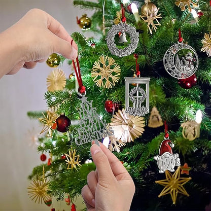 Christmas Ornaments, 2025 Solid Pewter Christma Tree Ornament Handcrafted Metal DIY Hanging Craft Collectibles for Xmas Trees Home Party Party Gifts (Christmas Tree)