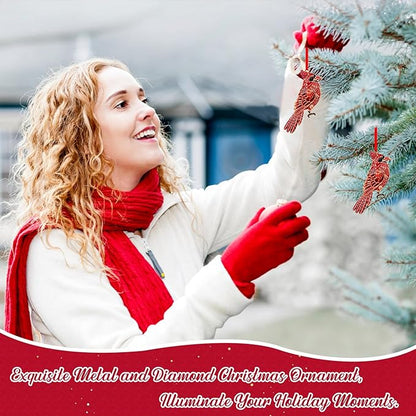 WhatSign Cardinal Christmas Ornaments - Metal Red Ornament for Christmas Tree Party Decor Bird Hanging Keepsake Gifts for Women