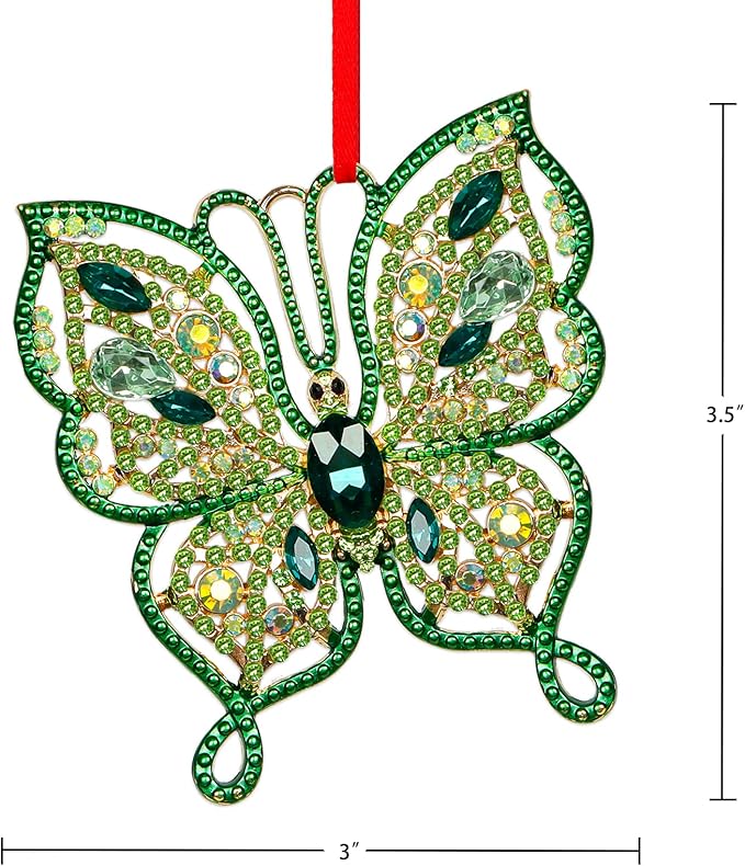 PETCEE Green Butterfly Christmas Ornaments - 2025 Monarch Butterfly Keepsake Christmas Tree Decorations Monarch Hanging Ornaments Gifts for Girl Friend Daughter Sister Mother Granddaughter