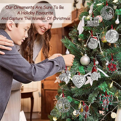 Christmas Ornaments, 2025 Solid Pewter Christmas Tree Ornament Handcrafted Metal DIY Hanging Craft Collectibles for Xmas Trees Home Party Party Gifts (Snowman)