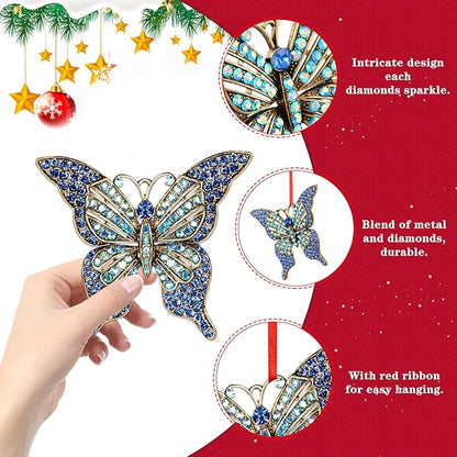 WhatSign Butterfly Ornament for Christmas Tree - Metal Monarch Hanging Christmas Ornaments 2025 Decorations Unique Keepsake Ornaments Gifts for Kids Girls Women Sister