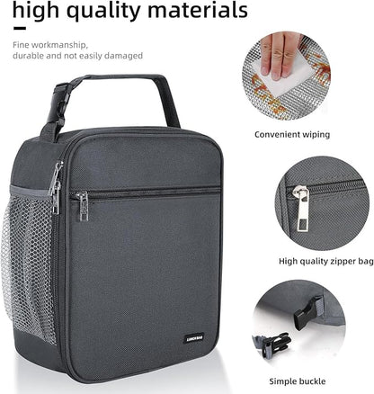 Lunch box Lunch bag for men women Insulated Lunchbox Lunch bags for Work Picnic Travel (Grey)