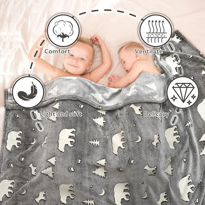 Bear Gifts Toys for Kids Boys Baby-Glow in The Dark Blanket Bear Presents for Birthday Bear Decor Age 12 3 4 5 6 7 8 9 10 Years Old Toddler