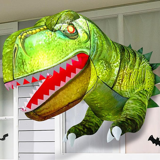 Joiedomi 4.5 FT Tall Inflatable Halloween Window Decorations, Halloween Inflatables Outdoor Decorations, Dinosaur Blow Up Decor Outside for Window Yard Decor