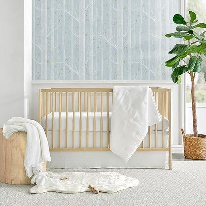 Levtex Baby - Cloud Muslin Sheet Set Crib Fitted Sheet - Fits Standard Crib and Toddler Mattress - Solid - White - Nursery Accessories - 100% Cotton