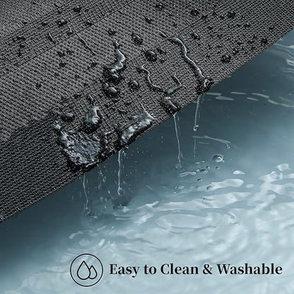 Leetaltree Black Frame Placemats Set of 6 - Heat Resistant Non-Slip Place mats for Dining Table, Washable Durable PVC Vinyl Woven Table Mats（Black Frame, 6）