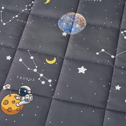 Weighted Blanket for Kids (48"x72" 10lbs),Weighted Blanket Cooling Blanket for Sleeping,Throw Size Breathable Blanket with Premium Glass Bead(Space Grey)