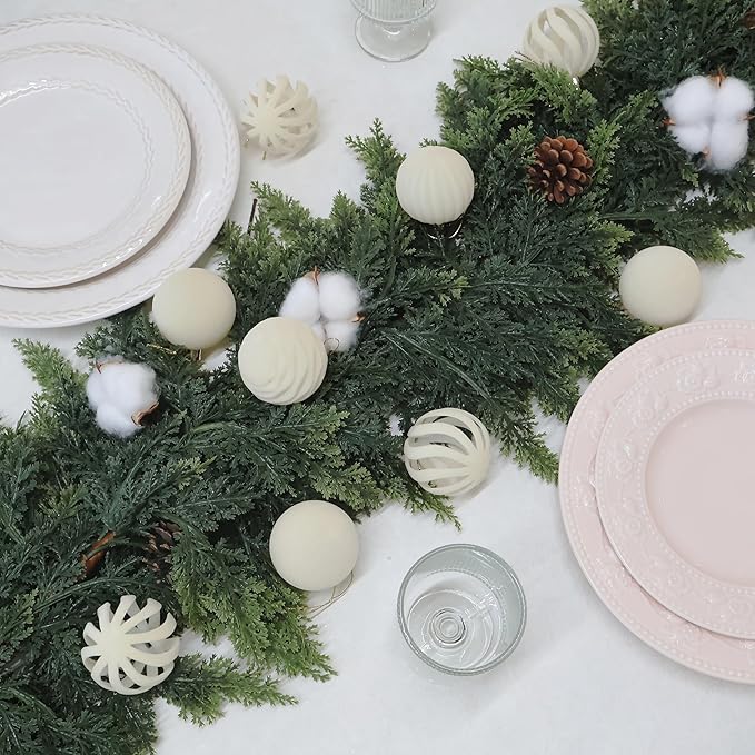 6inch Big Velvet Christmas Ornaments for Xmas Trees, 2 pcs Flocked Christmas Balls Sets for Holiday Decor