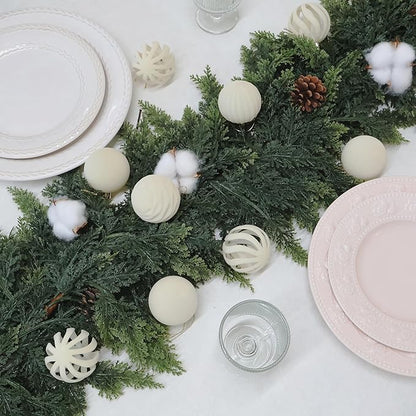 6inch Big Velvet Christmas Ornaments for Xmas Trees, 2 pcs Flocked Christmas Balls Sets for Holiday Decor