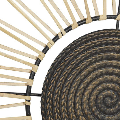 Deco 79 Metal Plate Home Wall Decor Wall Sculpture with Textured Pattern, Wall Art 47" x 2" x 21", Black