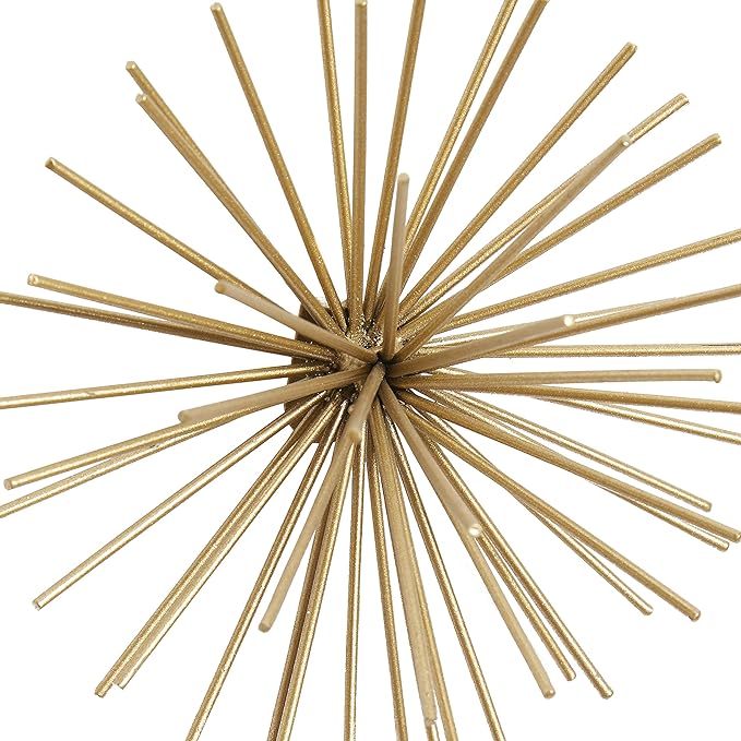 Deco 79 Metal Starburst 3D Long Spike Wall Decor, Set of 3 6", 9", 12"W, Gold