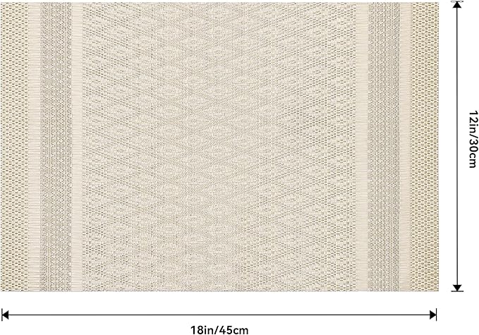 Leetaltree Stardust Yellow Placemats Set of 4 - Heat Resistant Non-Slip Place mats for Dining Table, Washable Durable PVC Vinyl Woven Table Mats（Stardust Yellow, 4）