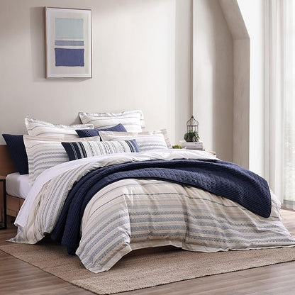 Levtex Home Mills Waffle King/Cal King Quilt Set (106x92in) with 2 Pillow Shams (36x20in) - Navy - 100% Cotton King Size Quilt Bedding Set - Lightweight, Soft, Pre-Washed