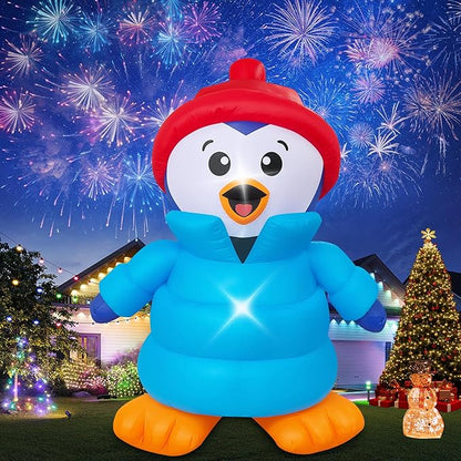 Christmas Decorations Outdoor Inflatables 6FT Penguin Yard Decor with Build-in LEDs Blow Up for Christmas Party Indoor Outdoor Yard Garden Lawn Patio