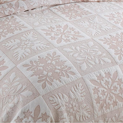 MarCielo 3-Piece 100% Cotton Bedspread Lightweight Quilt Coverlet Embroidery Farmhouse Bedding Set (TJ Colorful,Queen (98"x102"))