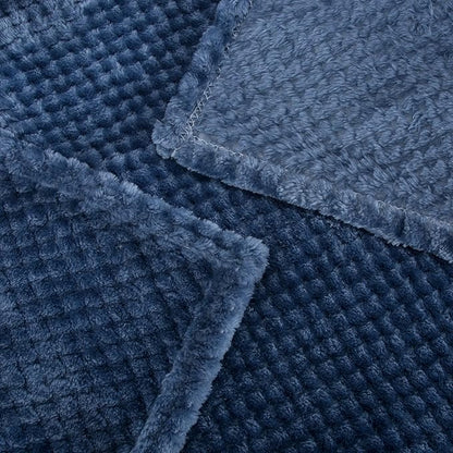 Fuzzy Blanket or Fluffy Blanket for Baby, Soft Warm Cozy Coral Fleece Toddler, Infant or Newborn Receiving Blanket for Crib, Stroller, Travel, Decorative (28Wx40L, XS-Smoked Blue)