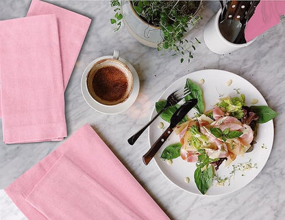 Cotton Napkins,Cloth Napkins,Dinner Napkins Cloth,Dinner Napkins,Cloth Napkins Set of 12 Cotton,Napkins Cloth,Cloth Napkins cotton,Cotton Dinner Napkins,Machine Washable Napkin 18x18 Baby Pink