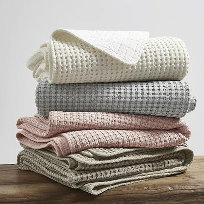 Levtex Home - Mills Waffle - Twin Quilt Set - Grey Cotton Waffle - Quilt Size (68 x 86in.), Sham Size (26 x 20in.)