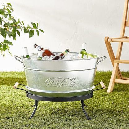 Tablecraft Coca-Cola Galvanized Beverage Tub Set, 6 Gallon