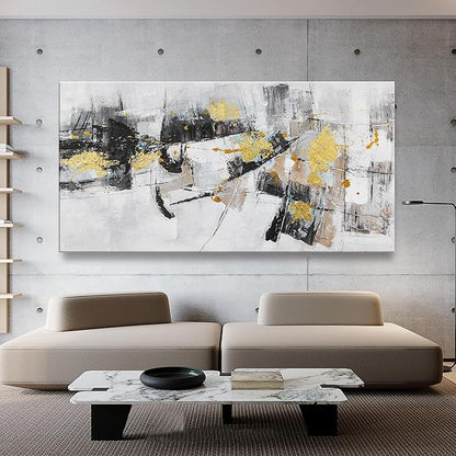 Abstract Wall Art Decor Home Decor Wall Art Prints Wall Canvas Decorations Black Gold Modern Large Artwork Pictures for Living Room Wall Bedroom Kitchen Office Decor 30"×60"